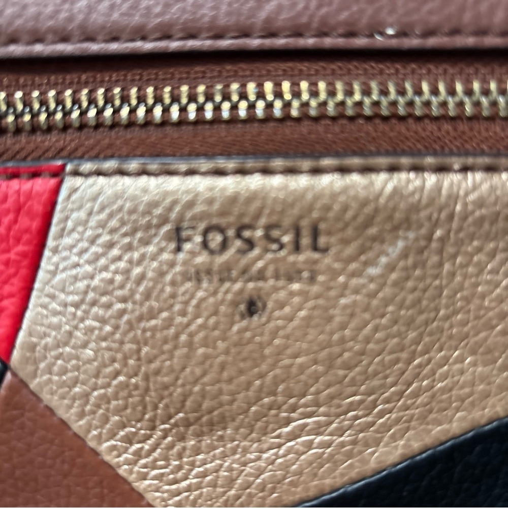 Fossil Fiona Crossbody Color Block Leather Bag Ha… - image 4
